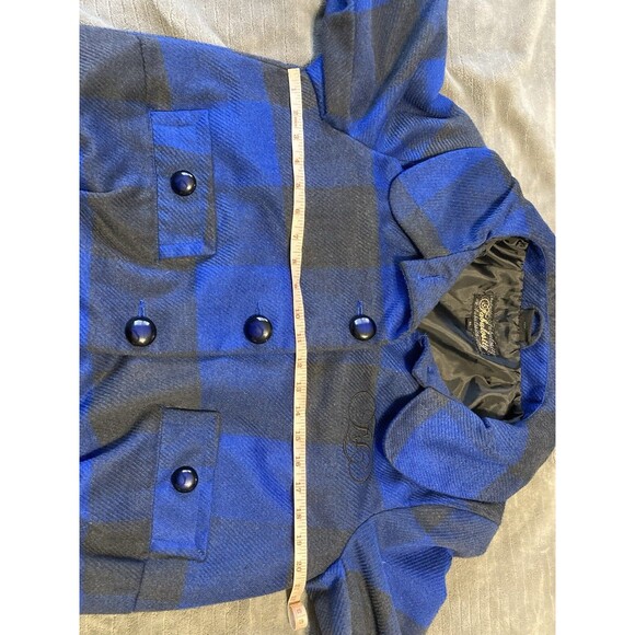 Fabulosity Blue/Black/Gray Plaid Jacket Women's Size XLarge Lined Y2K - Picture 6 of 10